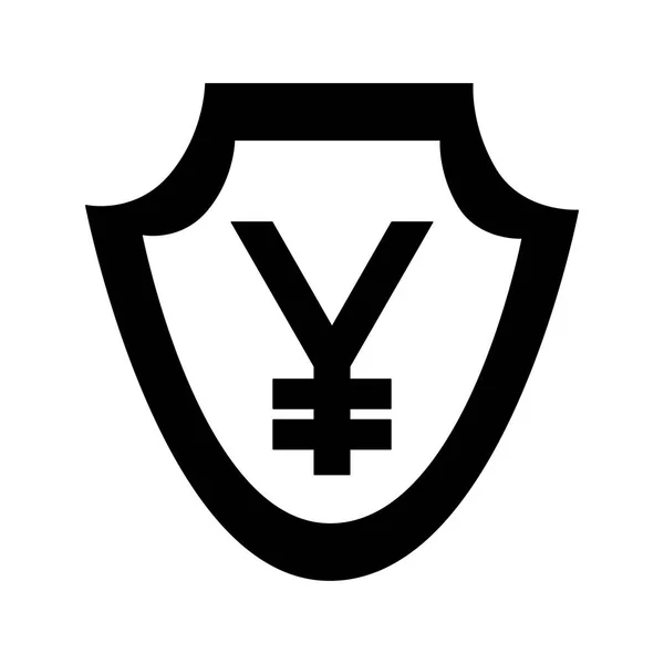Moneda como escudo yen símbolo de cambio de divisas — Vector de stock
