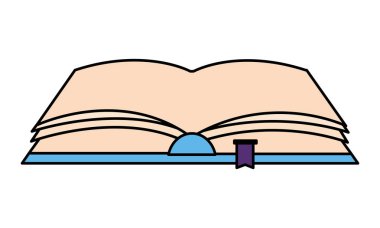 Açık kitap izole simgesi