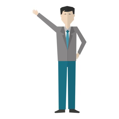 Avatar karakter el ile işadamı