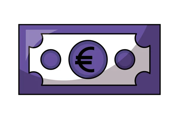 Euro dinero aislado icono — Archivo Imágenes Vectoriales