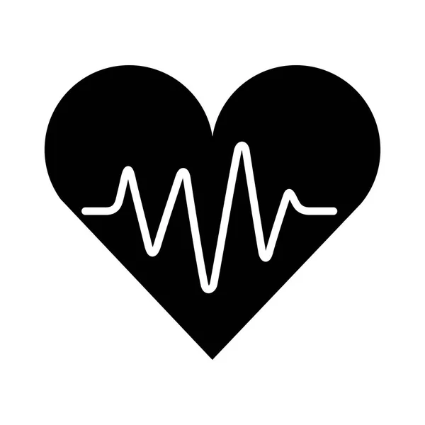 Medical heart silhouette isolated icon — Stock Vector