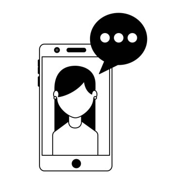kadın konuşma kabarcık sohbet ile mobil