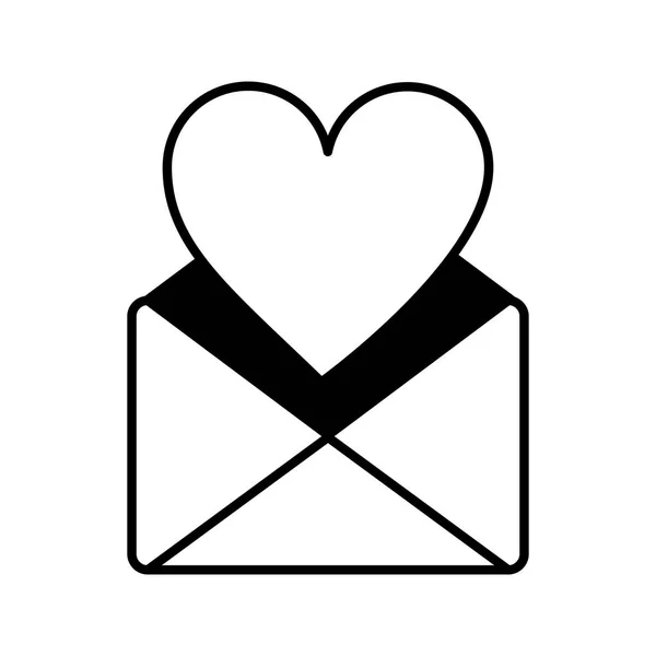 Envelope mail com coração ícone isolado —  Vetores de Stock