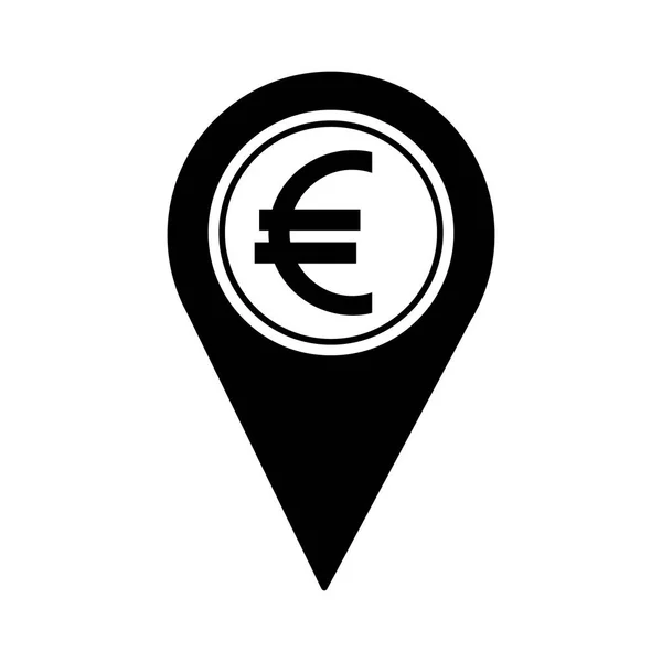 Ubicación del puntero pin con el símbolo crypto dinero — Archivo Imágenes Vectoriales