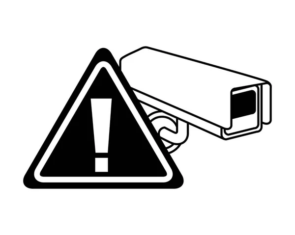 Sinal de alerta de vigilância da câmera — Vetor de Stock