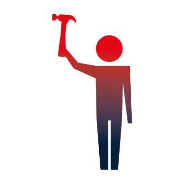 adam piktogram tutma çekiç aracı tamir