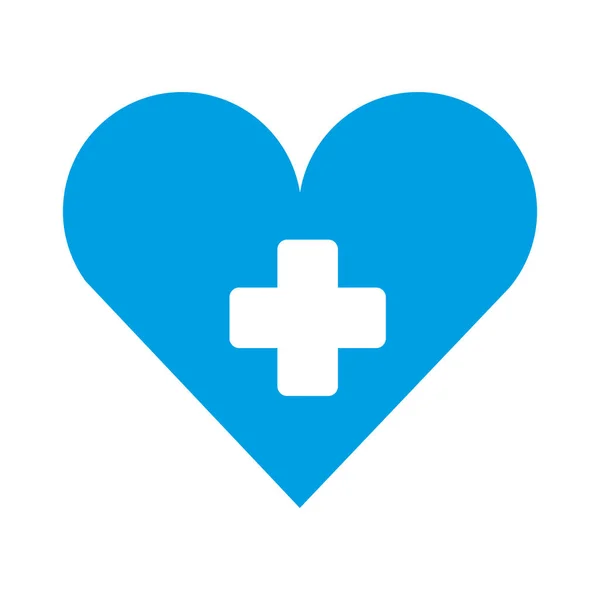Medizinisches Herz Kreuz Krankenhaus Symbol — Stockvektor