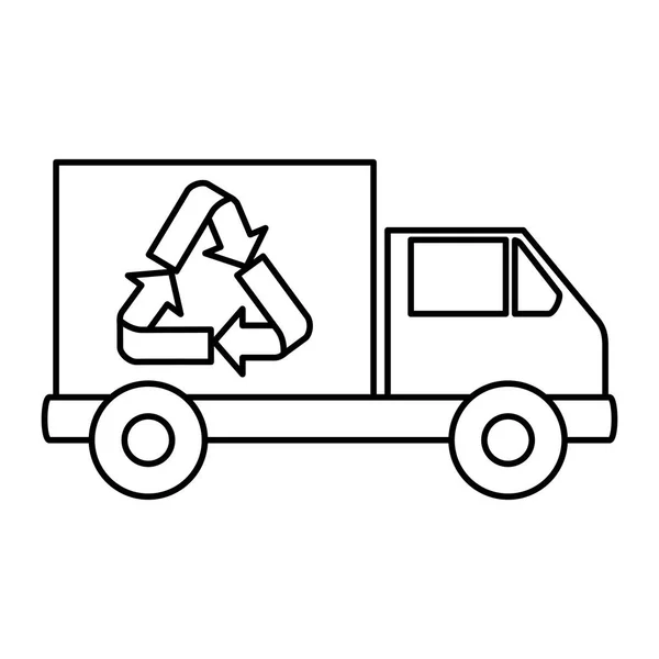 Truck with recycle arrows symbol — Stock Vector