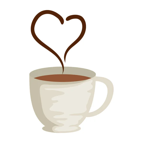 Tasse à café avec coeur — Image vectorielle