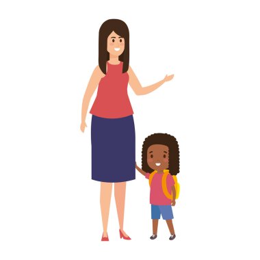 Küçük kızı olan genç bir anne.