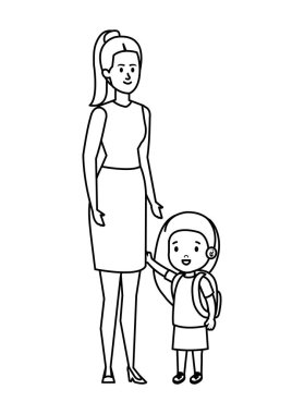 Küçük kızı olan genç bir anne.