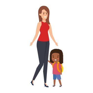 Küçük kızı olan genç bir anne.