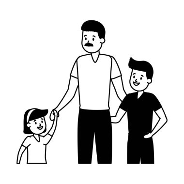 Baba ile oğlu ve kızı