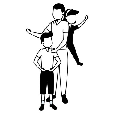 Baba ile oğlu ve kızı