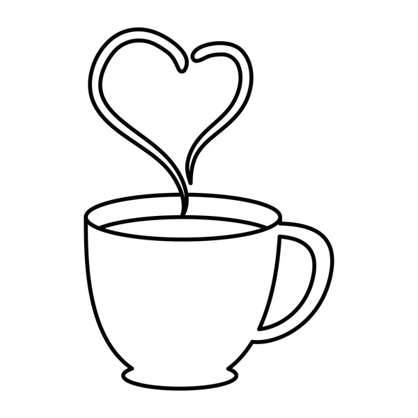 Coffee cup with heart — Stock Vector