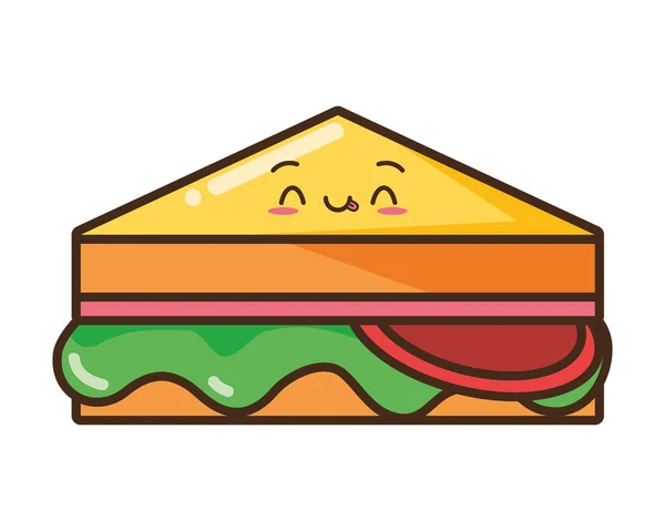Kawaii desenhos animados alimentos — Vetor de Stock