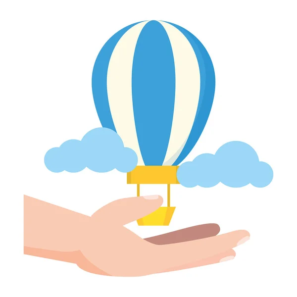 Hand holding air balloon — Stock Vector