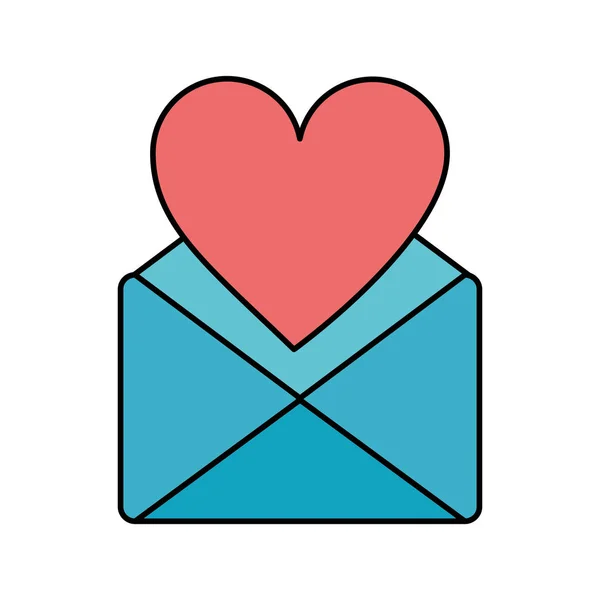 Sobre de correo con el corazón aislado icono — Archivo Imágenes Vectoriales