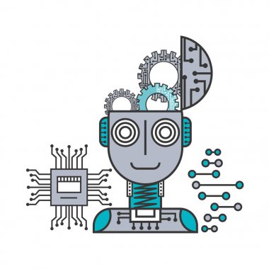 robot yapay zeka beyin dişliler anakart çip