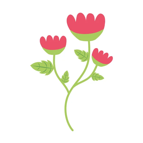 Blomma med stjälk och löv — Stock vektor