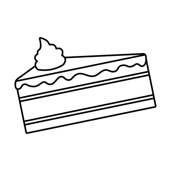 Tranche de gâteau sucré — Image vectorielle