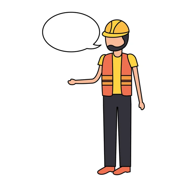 Worker construction talking — Stock Vector