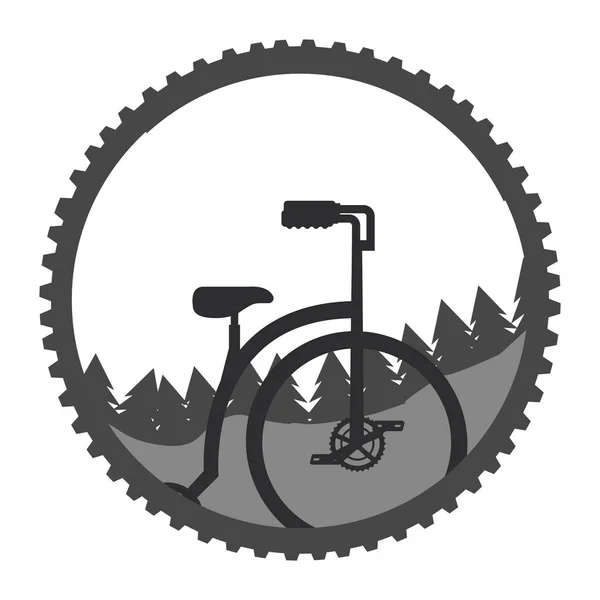 Vélo paysage nature montagnes autocollant — Image vectorielle