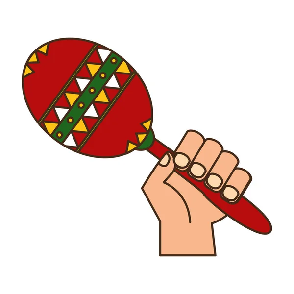 Mano con maraca — Vector de stock