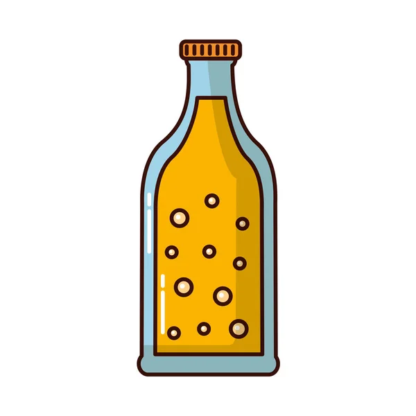Garrafa de cerveja beber bolhas de álcool — Vetor de Stock