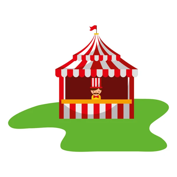 Salesman booth carnival fun fair — Stock Vector