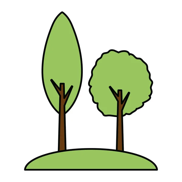 Arbres forêt nature — Image vectorielle