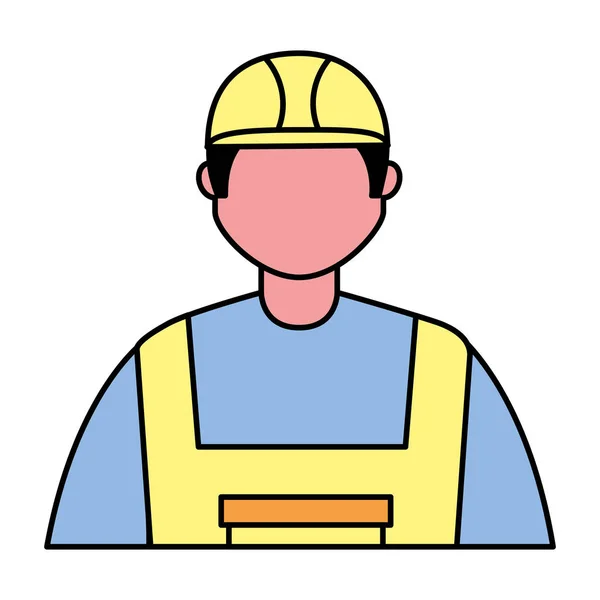 Obrero trabajador constructor sobre fondo blanco — Vector de stock