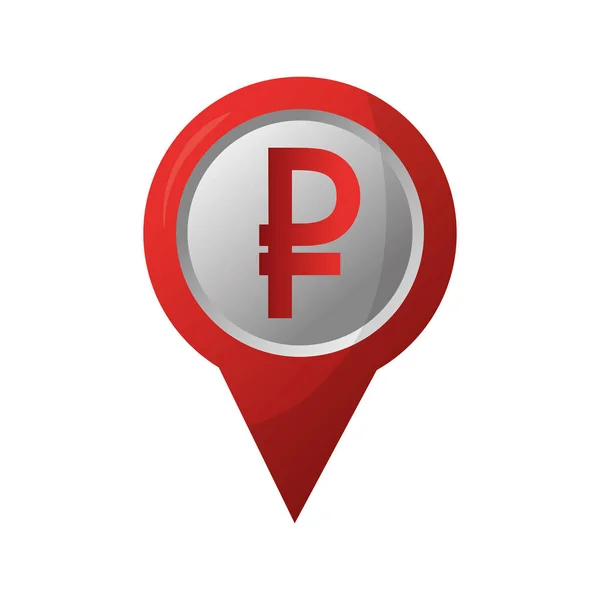 PIN pointer locatie met symbool cryptogeld — Stockvector