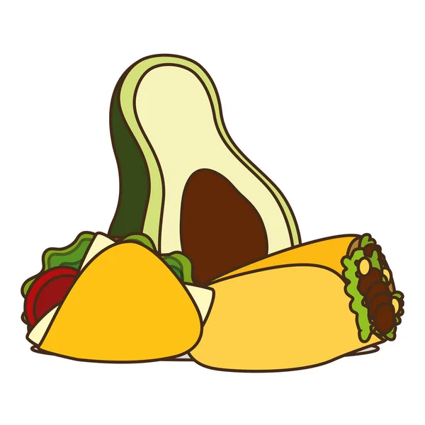 Avocado Burrito Taco — Stockvektor