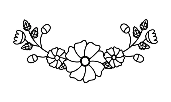 Bloemen Bladeren decoratie — Stockvector