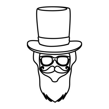 tophat hipster tarzı ile erkek yüzü