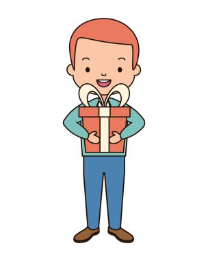 hediye kutusu ile adam