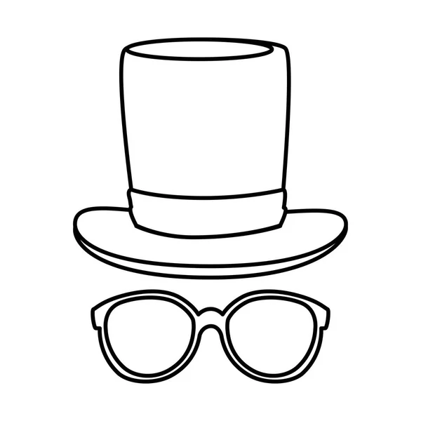 Eyeglasses with tophat hipster style — Stock Vector