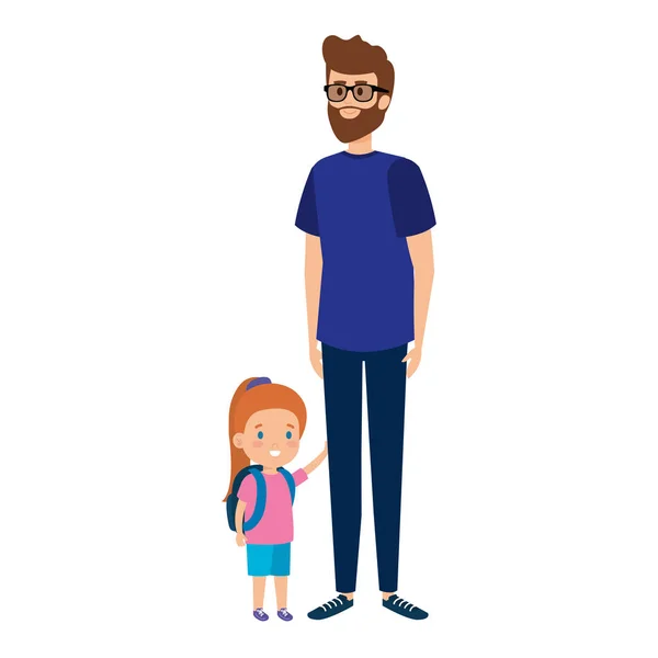 Vater mit Tochterfiguren — Stockvektor