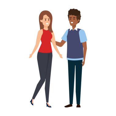 Genç çift avatarlar karakter