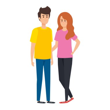 Genç çift avatarlar karakter