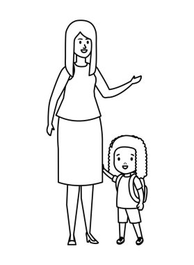 Küçük kızı olan genç bir anne.