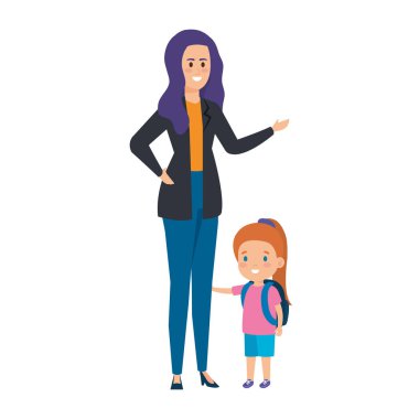 Küçük kızı olan genç bir anne.