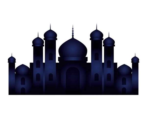 Ramadan kareem château nuit scène — Image vectorielle