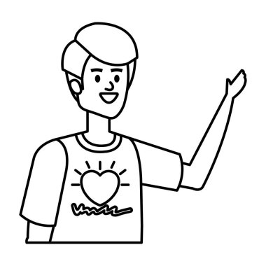 Genç adam gönüllü karakter