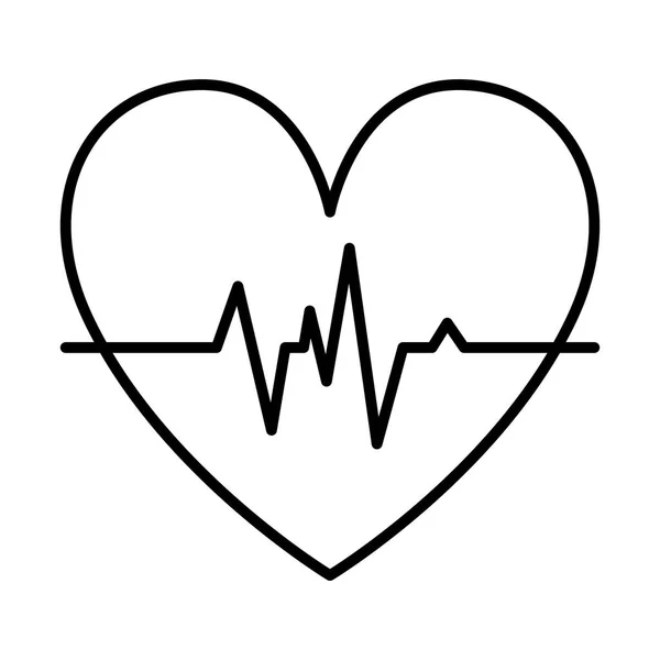 Coração cardio ícone isolado — Vetor de Stock