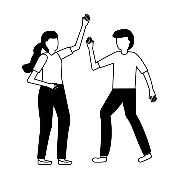 Man and woman gesture — Stock Vector