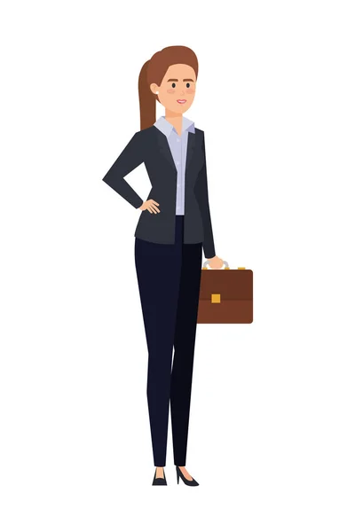 Élégante femme d'affaires avec portefeuille — Image vectorielle