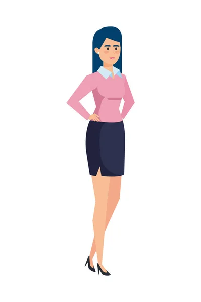 Elegante personaje de mujer de negocios avatar — Vector de stock