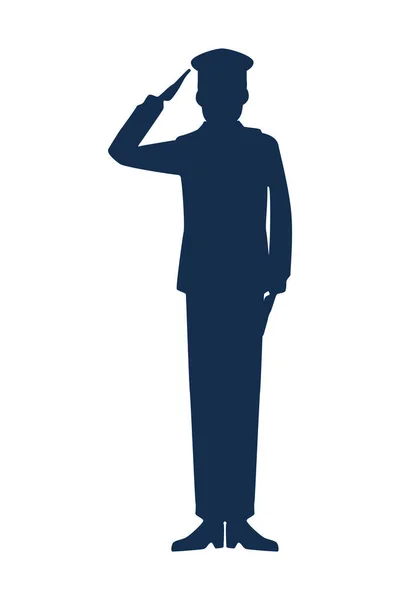 Militaire man silhouet pictogram Stockvector